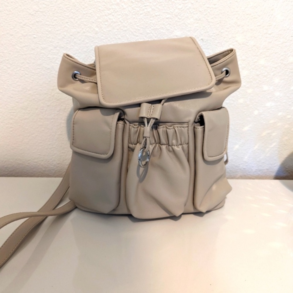 Zara small vegan leather backpack